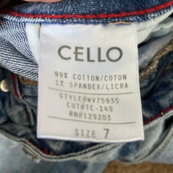 Cello Blue Side Stripe Straight Leg Crop Jeans Sz 7 - Picture 5 of 11
